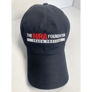 NRA Foundation‎ Teach Freedom Ball Cap Hat Black White Twill/Mesh Made In USA